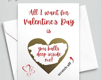 Naughty Valentine's Day Scratch, Dirty Valentines Day Scratch Off Reveal Card
