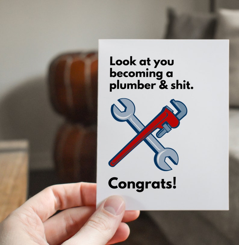 Funny Plumber Graduation Card, New Plumber Gift - Etsy