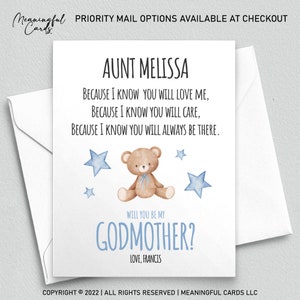 Will You Be My Godmother Card, Godparents Proposal Card, Godparents Card, Will you be my Godparents, Godmother, Godfather