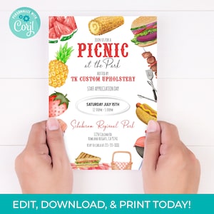 Editable Staff Appreciation Picnic Invitation, Company Picnic Invitation, Company BBQ Invitation, Company Party, Employee Appreciation