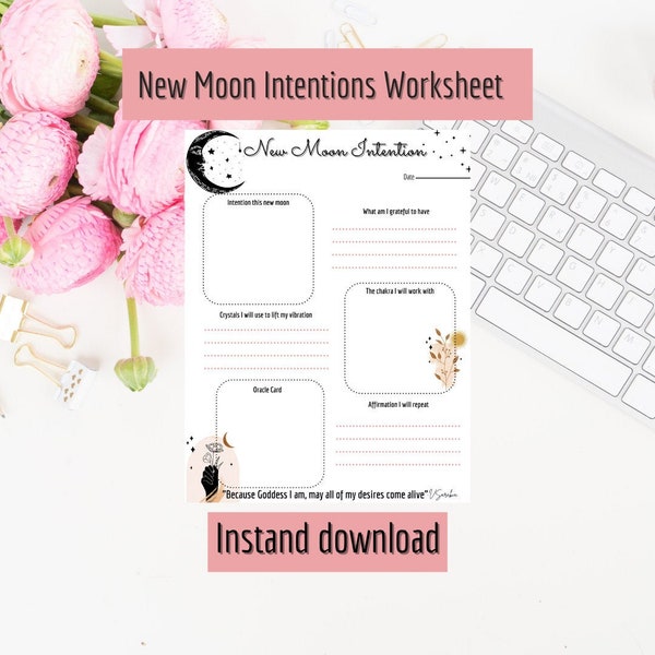 Printable New Moon Manifestation Journal | new moon intention setting| Rituals for manifestation
