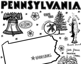 Pennsylvania Coloring Page - Etsy