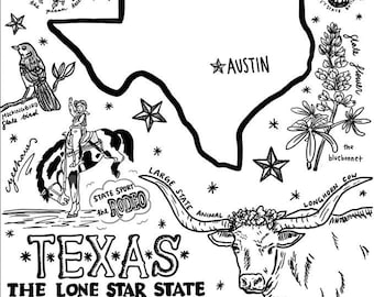 Texas Coloring Page