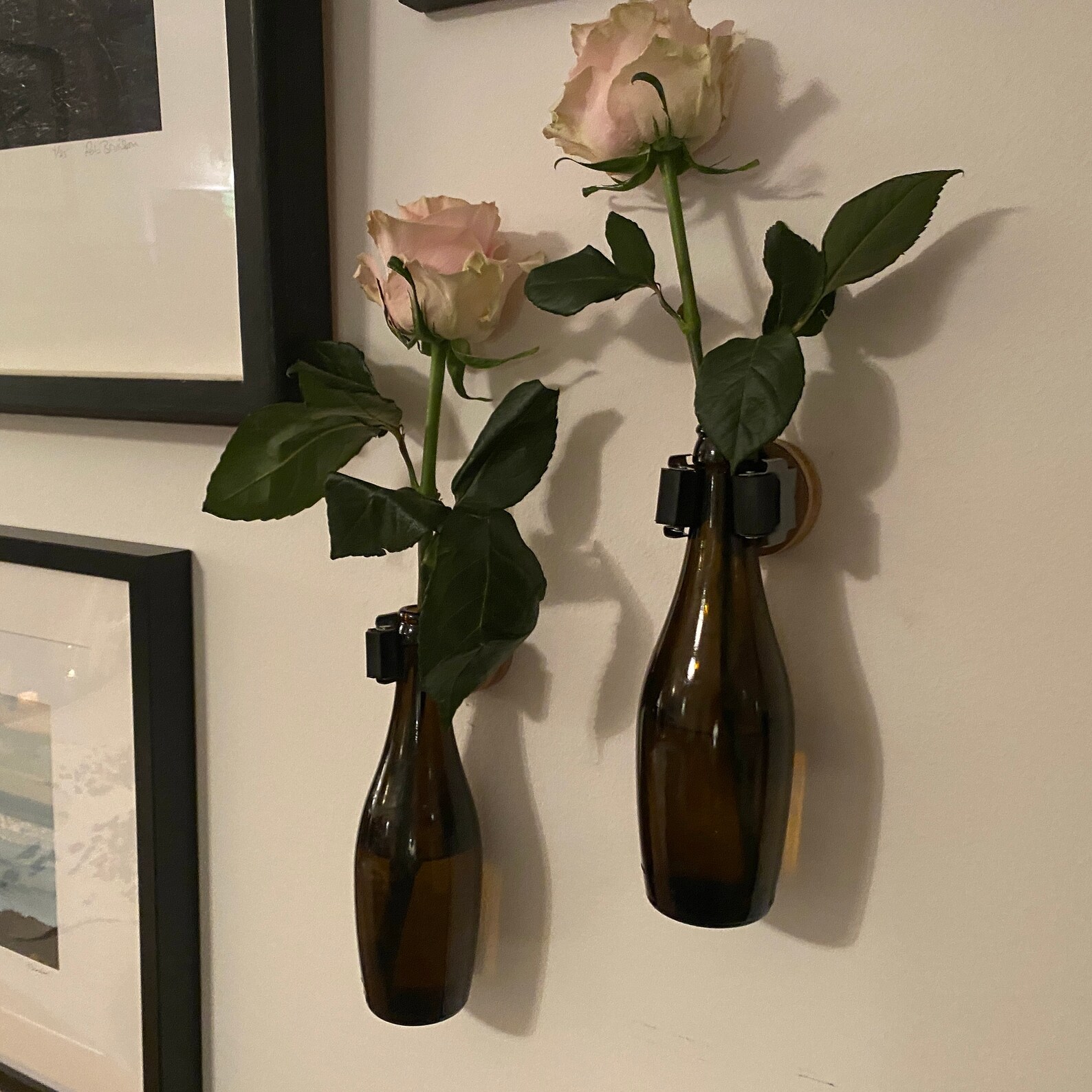 Upcycled Wall Mounted Glass Flower Vase Transform Your Wall Etsy