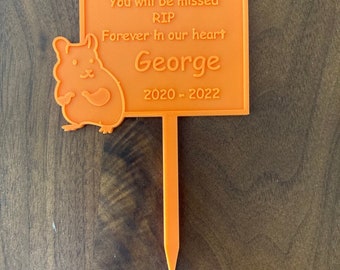 Pet Hamster Memorial Grave Marker