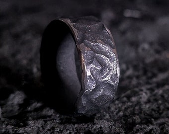 Drachenring - Drachenschuppenring - Wedding Band, Wikingerring, schwarzer Drachenring, Wikingerring, Hochzeitsband, nordischer Ring