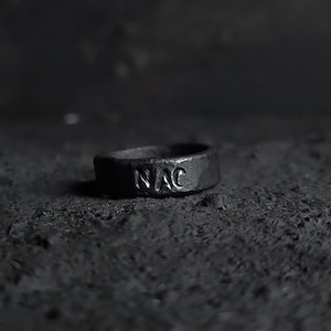 Custom Initial Ring - Hand Forged, Letter Ring, Custom Name Ring, Engraved Ring, Couples Ring, Promise Ring