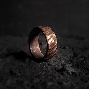 Mens Brass Ring - Hammered Brass Ring, Thick Brass Ring, Gifts for Him, Chunky Rings