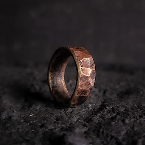 Mens Brass Ring - Hammered Brass Ring, Thick Brass Ring, Gifts for Him, Chunky Rings