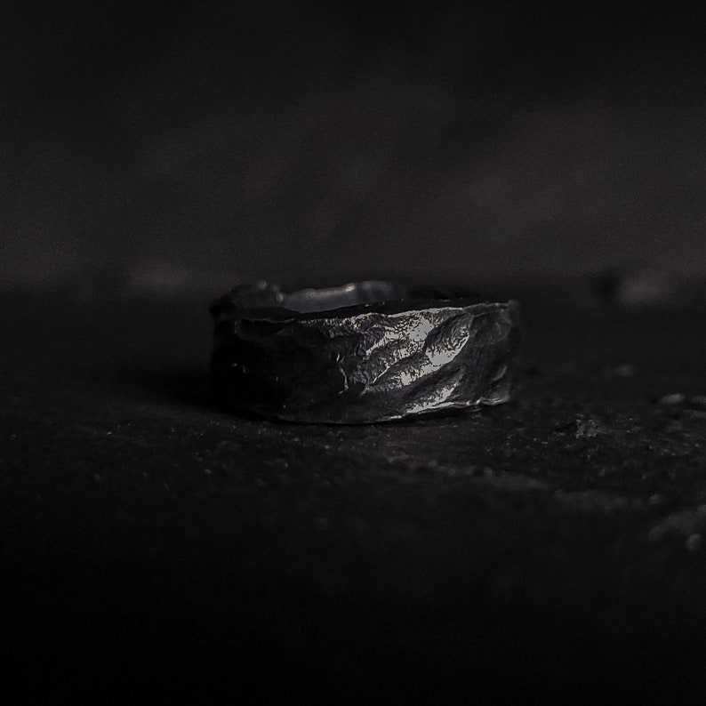 Viking Ring Hand Forged Ring, Pagan Wedding Band, Norse Ring, Viking Wedding Band, Chunky rings, Celtic Ring image 5