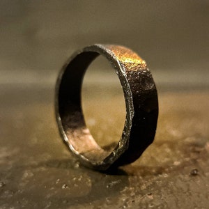 Hand Forged Ring – Vintage Mens Rings, Stylish Rings For Men, Black Ring For Men, Black Mens Ring, Men With Rings