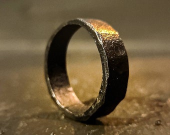 Hand Forged Ring – Vintage Mens Rings, Stylish Rings For Men, Black Ring For Men, Black Mens Ring, Men With Rings