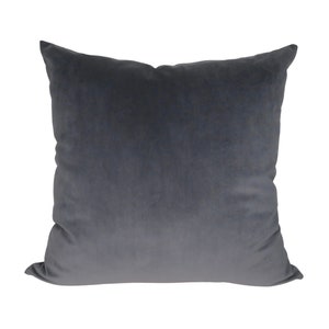 Gray Velvet Pillow Cover - Throw Pillow - Both Sides - 12x16, 12x20, 14x18, 14x24, 18x18, 20x20, 22x22, 24x24, 26x26