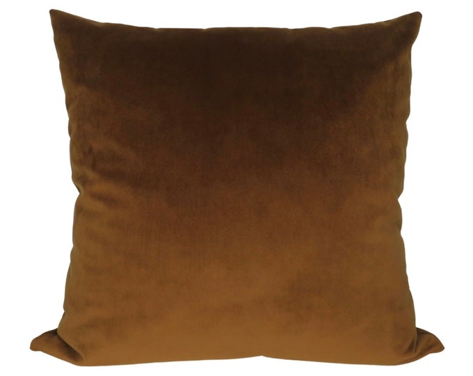 Dark Brown Velvet Pillow Cover, Soft Velvet Pillow Cushion, Brown ...