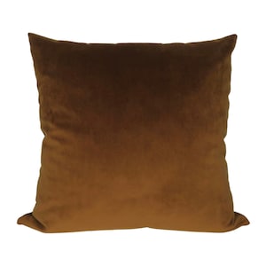Brown Velvet Pillow Cover - Throw Pillow - Same Fabric on Both Sides - All Sizes Available