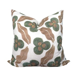 Embroidered Floral Pillow Cover: St. Frank Ginger Chintamani Silk-Cotton