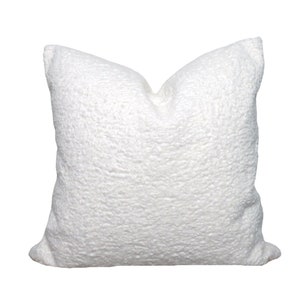 White Boucle Pillow Cover - Boucle Fabric Pillow Cover - Same Fabric on Both Sides - All Sizes Available