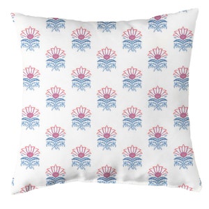 Thibaut Floral Pillow Cover: Milford Red and Blue Anna French Design