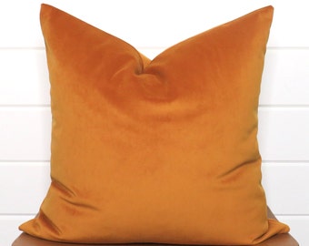 Apricot Velvet Pillow Cover - Throw Pillow - Both Sides - 12x16, 12x20, 14x18, 14x24, 18x18, 20x20, 22x22, 24x24, 26x26