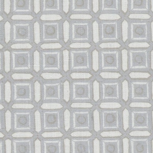 Designer Fabric Marika Meyer Grey Geometric Linen High End San Michele - 33&quot; x 54&quot; Piece Available BELOW WHOLESALE