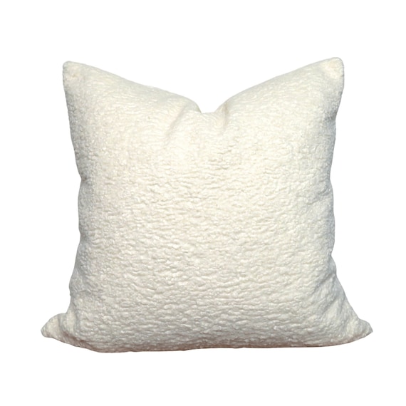 Ivory Boucle Pillow Cover: Soft Textured Fabric, All Sizes