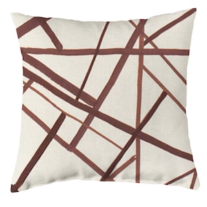 Kelly Wearstler Channels Throw Pillow Cover - Lee Jofa - Decorative Pillow - Plum Oat - Both Sides or Solid Cream Linen Back - ALL SIZES