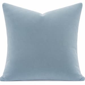 Housse de coussin en velours bleu œuf de merle | Coussin décoratif luxueux en velours doux | Coussin décoratif double face | Toutes tailles