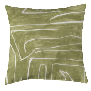 Kelly Wearstler Graffito Pillow Cover: Fern Geometric Linen