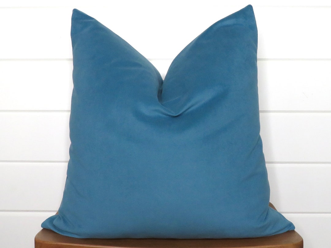 Turquoise Velvet Pillow Cover Throw Pillow Both Sides 12x16, 12x20, 14x18, 14x24, 18x18, 20x20