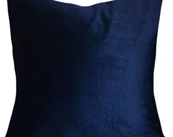 Navy Blue Velvet Pillow Cover - Same Fabric on Both Sides - All Sizes Available