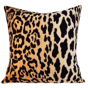 Leopard Samt Kissenbezug: Jamil Gepard Print, Baumwollsamt