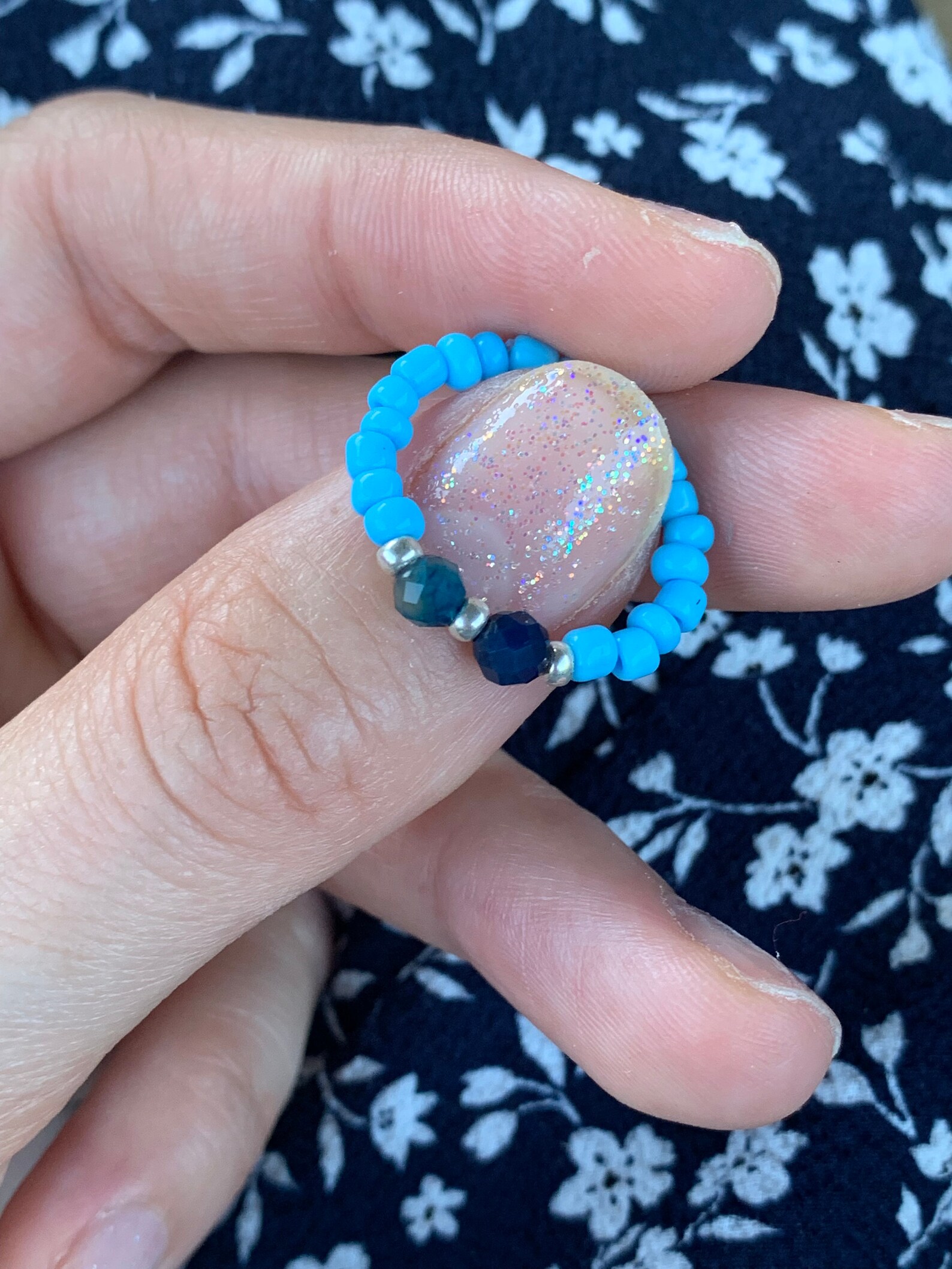 Elastischer Ring aus Achat und Perlut Heilsteine Edelsteine Etsy.de