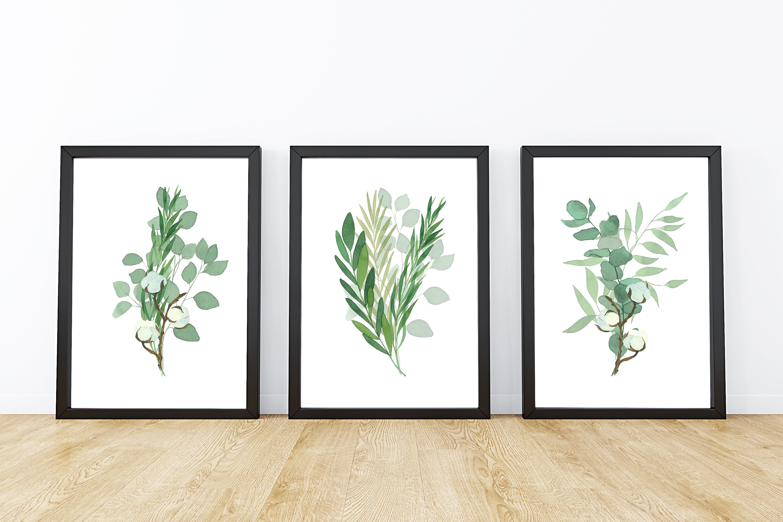 Green Eucalyptus Wall Art Set of Three Prints Home Decor Etsy UK