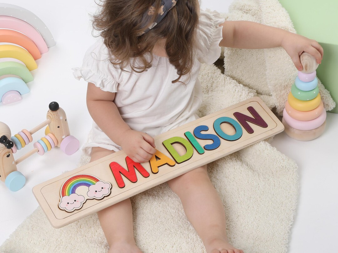 Name Frame Toy Personalized Name Puzzle, New Baby Gift, Wooden Toys, Baby Shower ...