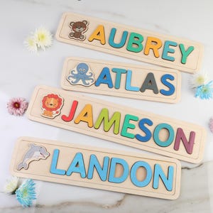 Personalized Name Puzzle, New Baby Gift, Wooden Toys, Baby Shower, Christmas Gifts for Kids, Wood Toddler Toys, First Birthday