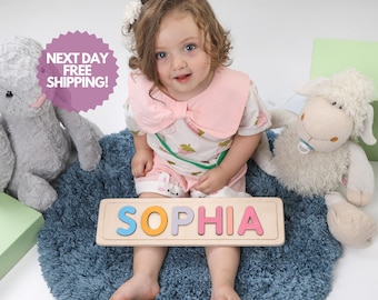 Personalized Name Puzzle, New Baby Gift, Wooden Toys, Baby Shower, Christmas Gifts for Kids, Custom Toddler Toys, First Birthday,