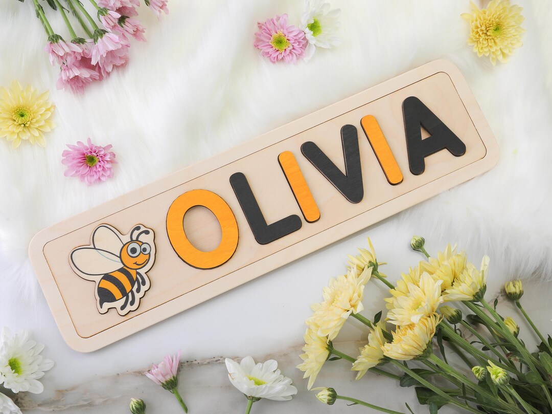 Name Frame Toy Personalized Toy Gifts, Puzzle Piece Names, Custom Wooden Baby Name ...