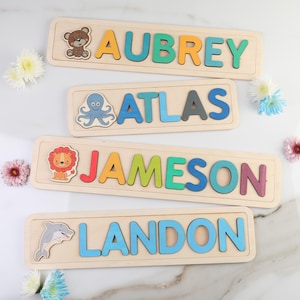 Personalized Name Puzzle , Montessori Toys, Baby Gift, Christmas Present, Wooden Toys, Baby Shower Gift for Kids, Wood Name Puzzle