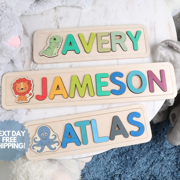 Personalized Baby Boy Gift, Baby Shower Gift, Gift For Baby Boy, Football Figure Name Puzzle, Personalized Name Puzzle For Toddler Boy