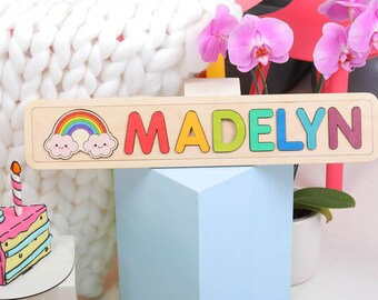 Nom du puzzle girafe | Puzzle de nom en bois de la jungle de Woodpecker | Jouets pour tout-petits | Cadeaux pour bébé | Cadeau pour enfants | Cadeau de Noël