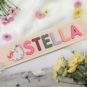 Personalized Baby Name Puzzle | Nursery Room Decor | Wooden Kids Name Jigsaw Puzzle | Baby shower First Birthday Gift | Name Puzzle Boy