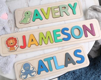 Personalized Name Puzzle, New Baby Gift, Wooden Toys, Baby Shower, Christmas Gifts for Kids, Wood Toddler Toys, First Birthday
