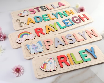 Wooden Busy Board For Boy, Rainbow Room Decor, First Christmas Gift For Toddler, 1st Birthday Gift, Name Puzzle, Sensory Activity