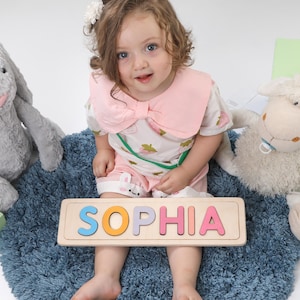 Personalized Name Puzzle, New Baby Gift, Wooden Toys, Baby Shower, Christmas Gifts for Kids, Wood Toddler Toys, First Birthday