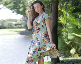 Floral Fashion Dress, Boho Dress, Summer Dress for Women, Bohemian Dress, Cotton Dress, Garden Pattern