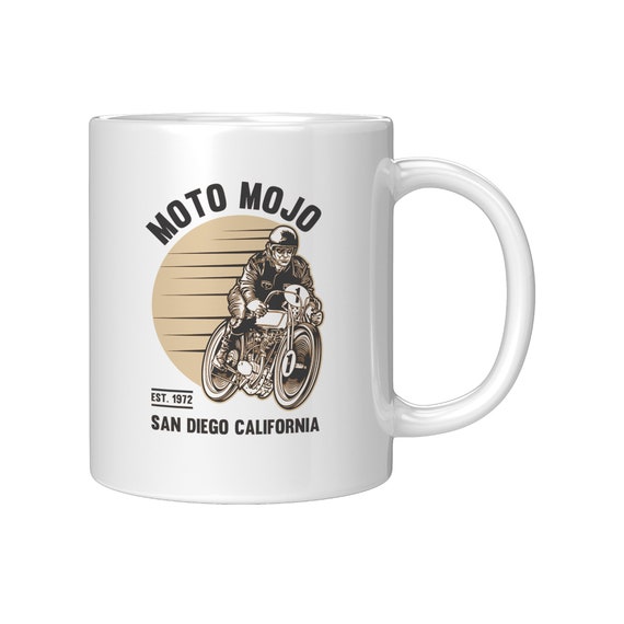 Motorcycle Coffee Mug Motorcycle Enthusiast Gift Moto Mojo Motorcycles  Biker Coffee Mug Moto Mojo Coffee Mug 