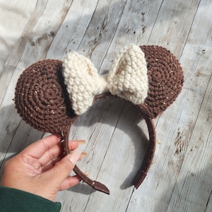 Oreo Crochet Ears, winter Crochet Ears, Fall Minnie ears, Disney Ears, Mouse ears