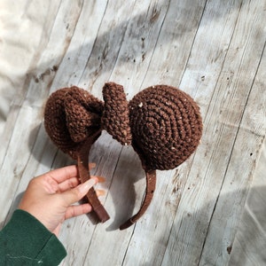 Brown Crochet Ears, winter Crochet Ears, Fall Minnie ears, Disney Ears, Mouse ears
