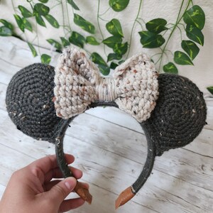 Forest Speckled Mouse Ear Headband, Crochet Mouse Ears, Crochet Disney Ears, Mouse ears