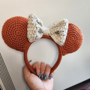 Rust Mouse Ears, Crochet Disney Ears, crochet mickey ears, crochet minnie ears, Mouse ears
